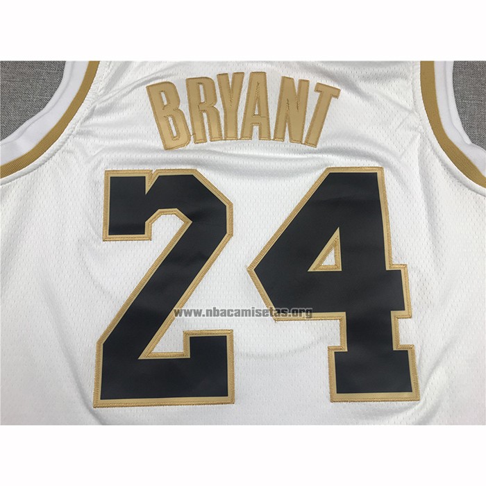 Camiseta Golden Edition Los Angeles Lakers Kobe Bryant NO 24 Blanco